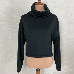 Dudley Stephens Black Long Sleeve Clover Crop Turtleneck Pull over NWT XS